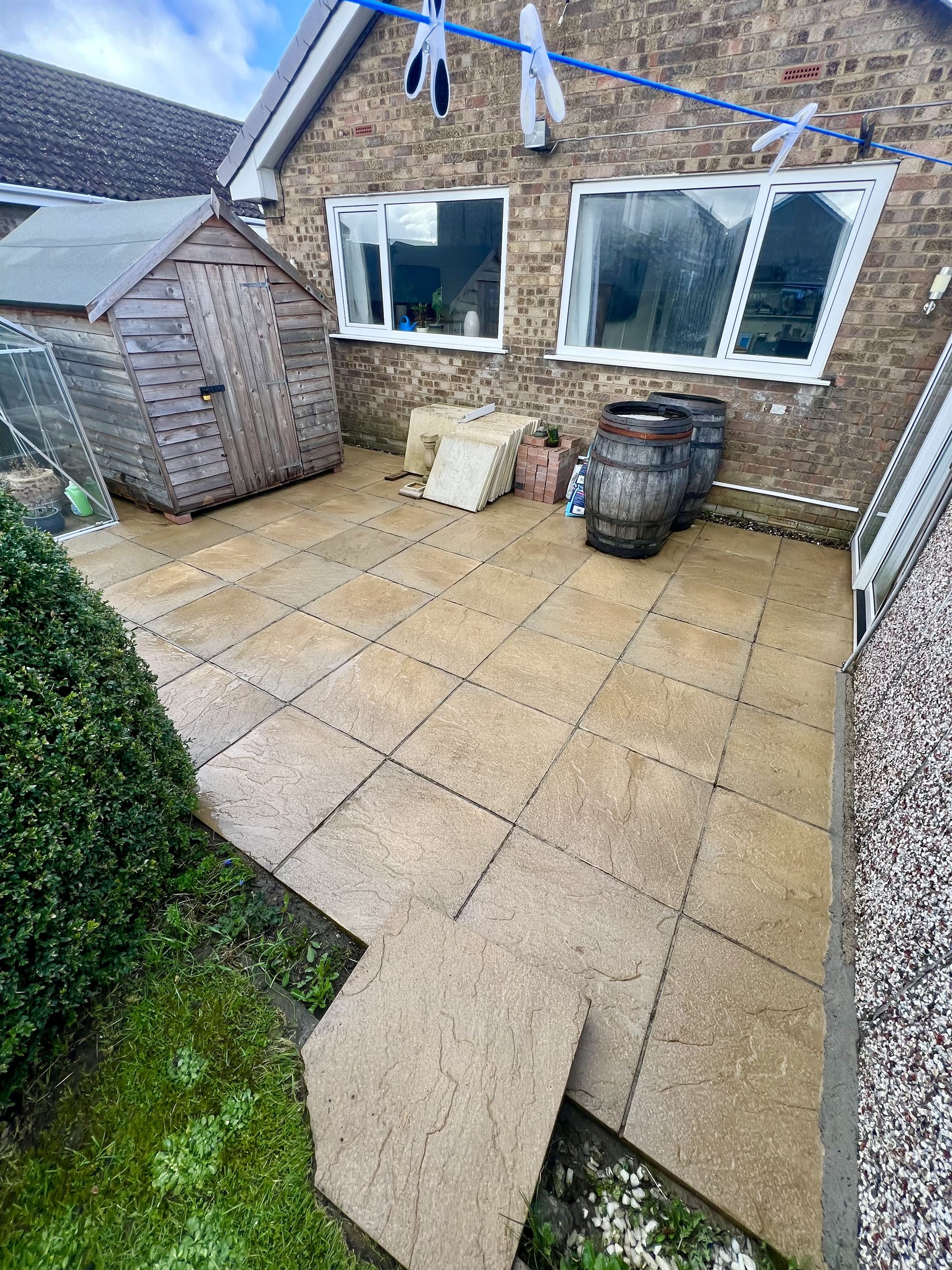Block paving driveway in Malton after professional pressure washing - fully restored